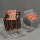50 Pcs Halloween Pumpkin Charcuterie Boxes with Clear Lid Rope Card 5.3 Inch Square Disposable Paper Food Containers Bakery Dessert Treat Boxes for Cake Cookie Sandwich Halloween Party Favor