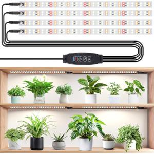 LBW Grow Light for Indoor Plants Full Spectrum, Plant Lights for Indoor Growing with 10 Brightness Levels & Timer 4/8/12 Hours, 240 LED Grow Lights Strip for Plant Growing, 1 Pack