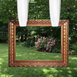 Wenqik Wedding Large Photo Booth Props 35 x 47 Inch Gold Vintage Frame Photo Booth Selfie Frame with 13 ft Ribbon for Wedding Bridal Shower Bachelorette Birthday Creative Friends Party Photobooth