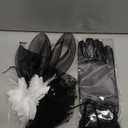 Cizoe Fascinator for Women with Black Veil Derby Headpiece Tea Party Hats and Lace Gloves, Black