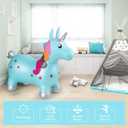 INPANY Bouncy Unicorn Hopper, Horse Hopper, Bouncy Inflatable Animal Ride-on Toy for Children, Boys and Girls, Toddlers (Pump Included)