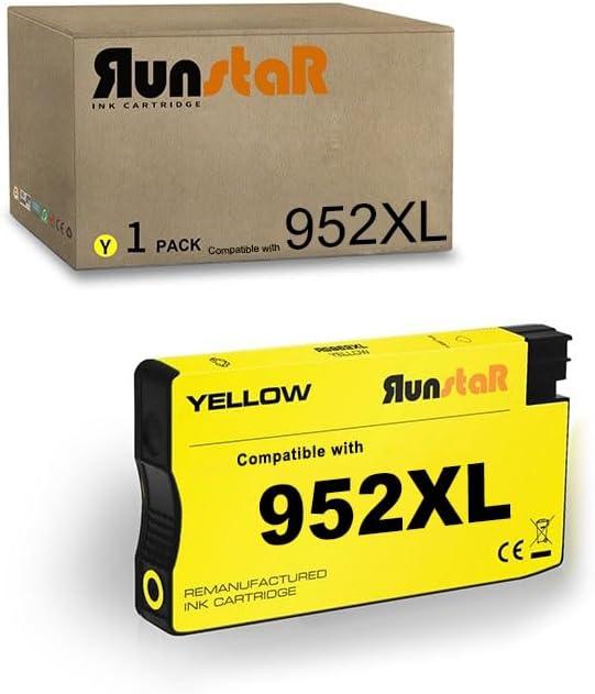 Run Star Remanufactured 1-Pack 952XL Ink Cartridge Replacement for HP 952XL 952 use for HP Officejet Pro 7720, 7740, 8210, 8710, 8720, 8730, 8740 Series(1 Yellow)