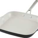 KitchenAid Hard Anodized Ceramic Nonstick Grill Pan/Griddle, Square, 11.25 Inch - Matte Black