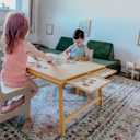 TEAKMAMA 1500 Piece Wooden Jigsaw Puzzle Board with 4 Drawers, Folding Puzzle Table with Protective Cover, Jigsaw Board with Legs, Multifunctional Game Table for Adults, 34W x 26.3D, Natural, Large-1500 Pieces