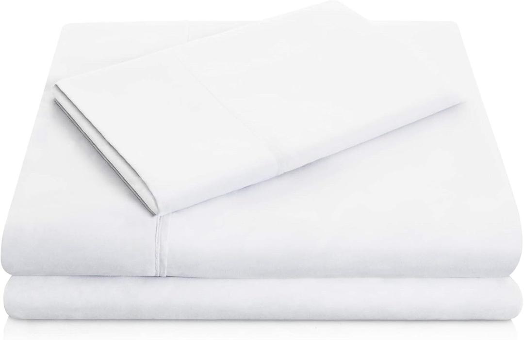 MALOUF Double Brushed Microfiber Super Soft Luxury Bed Sheet Set - Wrinkle Resistant - Queen Size - White