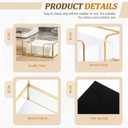 LemonRoad 4 Pcs Square Gold Napkin Holder for Table 5.7 x 5.7 Inch Decorative Cocktail Napkin Holder Glass Flat Paper Basket for Kitchen Dining Buffet Bar Counter Wedding Party Restaurant Bar Hotel