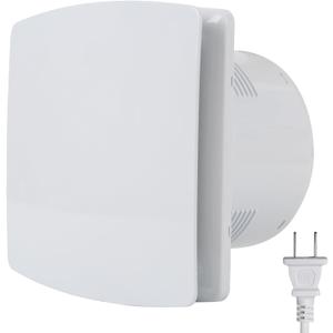 Bathroom Exhaust Fan, 6 inch Silent Ceiling and Wall Mount Ventilation Fan with Anti-Backflow Check Valve, Balanced Air Solution, for Tub Shower Enclosure, 110V (Square)