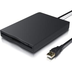 YEY USB 3.5-inch Floppy Disk Drive - External 1.44 MB FDD Reader for Desktop/Laptop PC, Plug and Play Supports Windows 11,10,8,7,XP (Black)