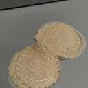 18 Pieces 6 Inch Lace Doilies for Tables Crochet Doilies Vintage Cotton Lace Coasters Handmade Round Placemats Rustic Table Decor for Kitchen Dining Room Wedding Cup Vase Decoration (Beige)