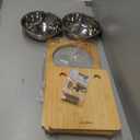 Elevated Dog Bowls, Bamboo Raised Dog Bowl for Large Dogs, with 2 Stainless Steel Bowls (13'' Tall-68oz Bowl)