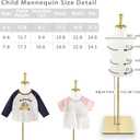 Kid Dress Form Mannequin, Adjustable Child Mannequin with High Stability Gold Metal Stand for Clothing Display, 2-3 Years Old