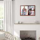 Collage Picture Frame for Wall, 8x10 with Two 5x7 Openings, Brown Farmhouse Rustic Wood Frame with HD Glass, Multi Opening Photo Frame for Wall or Tabletop Display