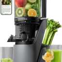 Canoly C16 Cold Press Juicer, 6" Extra Wide Feed Chute with Dual Strainers (Juice & Sorbet), Powerful AC Brushless Motor, Self Precut System, Juicer Machines with BPA Free (Space Gray)