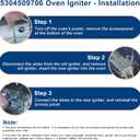 5304509706 Oven Igniter Replacement For Ken-More Model 790 Oven Igniter, Frigi-Daire Oven Igniter, Gas Oven Igniter for Gas Stove Replace Norton-501a 316489402 316489408 By Fetechmate