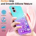 Gritup for Motorola Moto G Stylus 5G 2024 Case with 2Pcs Screen Protector Cute Clear Liquid Heart Glitter | Soft TPU Bumper Cover Shockproof Protective for Women Girls, Blue+Purple