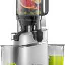 Juicer Machines, AMZCHEF 5.3-Inch Self-Feeding Masticating Juicer Fit Whole Fruits & Vegetables, Cold Press Electric Juicer Machines with High Juice Yield, Easy Cleaning, BPA Free, 250W-Silver