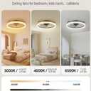 20 Inch Ceiling Fan with Lights, Modern Low Profile Ceiling Fan