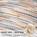 Tosleo Boho Chenille Tufted Couch Throw Pillow Covers 18x18 Inch Set of 2 Farmhouse Yellow and Blue Striped Decorative Pillow Covers Accent Neutral Square Pillowcase Textured Cushion Covers