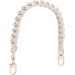 PH PandaHall Braided Purse Strap, 1pc 44.7cm/17.6" PU Leather Handbag Handle with Swivel Clasps Short Purse Strap Replacement Clutch Bag Handle for Women Handbag Tote Bag Purse Making, Floral White