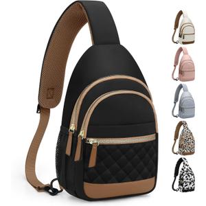 Capolo Sling Bag for Women Men Waterproof Crossbody Bags for Women Trendy Casual Fanny Pack with Convertible Shoulder Strap Chest Bag for Travel Hiking(Black, Large)