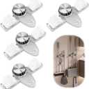 4 Pack Broom Holder Mop Hanger, No Drill Suction Cup Adjustable Organizer with Hooks Broom Hanger Organizer for Bathroom Kitchen Office Utility Room Laundry Home Garden Garage Storage Organizatin Rack