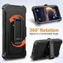 TUTUKII for iPhone 15 Pro Max Case Belt Clip Holster [Compatible with Magsafe] Military Grade [ Shockproof] [Dropproof] Heavy Duty Protection Kickstand Magnetic Phone Case 15 Pro Max 6.7" Dark Black