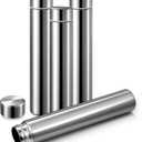 Vesici Slim Water Bottle 8.8 oz Small Stainless Steel Purse Compact Insulated Water Bottles Camping Travel Backpack Pocket Flask for Car Cold Coffee Tea(Silver,4 Pack)