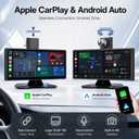 10.26" Wireless CarPlay Screen for Car, Apple CarPlay & Android Auto Screen, Portable Car Stereo with 4K Front Dash Cam & 1080P Backup Camera, Bluetooth, Voice Control, GPS Navigation, Mirror Link