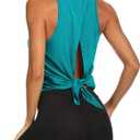Aqua Eve Womens Workout Yoga Tops Open Back Shirts Tie Back Tank Tops with Adjustable Fit, XXL