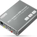 RCA Svideo to HDMI Converter with 4 : 3/16 : 9 Aspect Ratio Switch, S-Video RCA to HDMI Adapter, Support 720P/1080P Output Switch for VHS/VCR/DVD Player/Wii/PS1/PS2/N64/NGC/NES to View on HD TVs