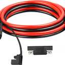 10AWG Heavy-Duty Extension Cable with Anderson-Style Connector to SAE 3FT, Includes Extra SAE Connector, High Power Transfer for Solar Panels, RVs, and Automotive Applications