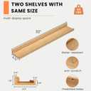 Heimlove Picture Ledge Shelf, Floating Shelves Set of 2, 31.5Inches Picture Shelf for Wall with Ledge, Kids Bookshelf Wall Mounted for Living Room Bedroom Decor Books Photo Frames - Oak, 32 in