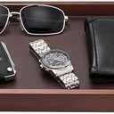 ProCase Wooden Valet Tray for Men, Wood Catch-All EDC Organizer, Nightstand, Entryway Bedside Dump Holder, for Wallets, Keys, Watches, Phones, Loose Change, Trinkets -DarkBrown