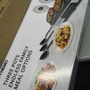 Triple Slow Cooker, 3×1.5 QT Buffet Servers and Warmers, 3 Pots Buffet Slow Cooker Adjustable Temp Lid Rests Stainless Steel Manual Silver for Parties Holidays Families, 4.5 Quarts