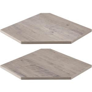 Corner Shelves 2-Pack for Bathroom & Kitchen, Space-Saving Floating Corner Wall Shelf with Easy Installation- Grey (Set of 2)