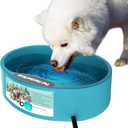 Heated Water Bowl for Dog & Cat, Outdoor Heated Dog Bowl Provides Drinkable Water & Food in Winter, Heated Pet Bowl for Outside, Smart Thermal-Dish for Rabbit, Chicken, Duck, Squirrel (96 OZ)