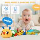 JoyCat Baby Toys 0-18 Months, Musical Crawling Caterpillar Plush Toy - 38 Songs & Recording Feature, Bouncing Tummy Time Toy, Sensory Toys with Crinkle & Textures for Newborn Boys Girl Shower Gifts