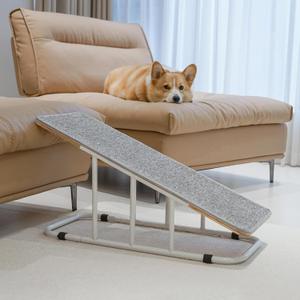 PETKARAY Dog Ramp for Bed, Indoor Dog Ramp for Couch, Dog Stairs for Small Medium Size Dogs, Metal Pet Ramp and Anti-Slip Dog Steps, 16" Fixed Height