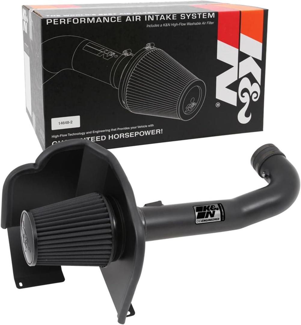 K&N Cold Air Intake System: Dry-Flow Air Filter, Increase Performance & Towing: Compatible with 2014-2020 Chevy/GMC/Cadillac Silverado 1500, Suburban, Tahoe, Sierra 1500, Yukon, Escalade, 71-3082