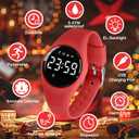 Kids Watches for Girls Boys Digital Sport Watch with Step Counter Pedometer Vibration Alarm Clock, No App Waterproof Fitness Tracker Kids Watch Boys Girls Teens Students Ages 5-16