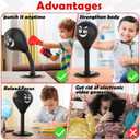 Desktop Punching Bag with Suction Cup - Punch Away Stress, Heavy Duty Office Desk Stress Ball for Adults & Kids, Fun Boxing Toy for Coworkers, Friends (Black)