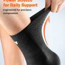 Flat Knitting Ankle Brace For Women&Men, 7-Zone Dynamic Compression Sleeve w/Flex Strap,Foot Support For Sports, Sprained Ankle, Achilles Tendonitis, Plantar Fasciitis Relief(Pack of1)L, Black