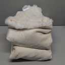 Faux Rabbit Fur Throw Blanket for Couch, Fluffy Warm Plush Thick Bubble Blanket for Bed Sofa Living Room, Soft Cozy Furry Blanket Home Decor, 50x60 inches, Cream White