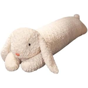 Hofun4U Rabbit Plush Pillow, Rabbit Stuffed Animal, Rabbit Plush Long Body Pillow for Kids Adults (White,35 inch)