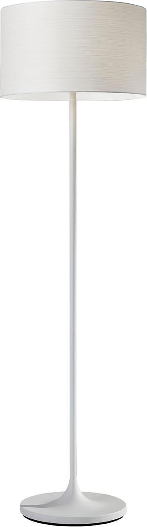 Adesso Floor Lamp, Matte White, Scratch-Proof, Corrosion Resistant, 60”, Floor Lamp, Matte White 