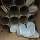 BOX USA BP4012W Mailing Tubes with Caps, 4" x 12", White (Pack of 15)