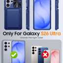 Vizvera for Samsung Galaxy S26 Ultra Case Wallet RFID [Cards Holder][Camera Cover][Edge Raised] Full Body Rugged Shockproof Silicone Phone Case for Galaxy S26 Ultra 6.9" 2026,Blue