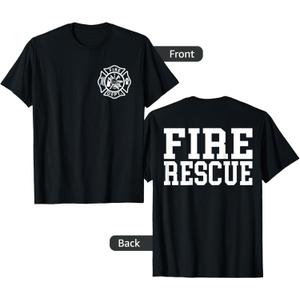 Fire Department Logo Uniform Fireman Symbol Firefighter Gear T-Shirt Small