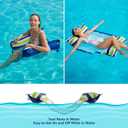 Jasonwell Inflatable Pool Hammock Float - 2 Pack Water Hammock Pool Floaties Multi-Purpose (Saddle Lounge Chair Drifter) 4 in 1 Lake Beach Floating Loungers Swimming Pool Floats Toys for Adults,  Blue&Red - 2pk