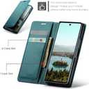 for Samsung Galaxy Z Fold 7 Case Wallet with RFID Blocking Card Holder, PU Leather Kickstand Protective Flip Phone Cover Fit for Galaxy Fold 7 8.0", Bluish Green